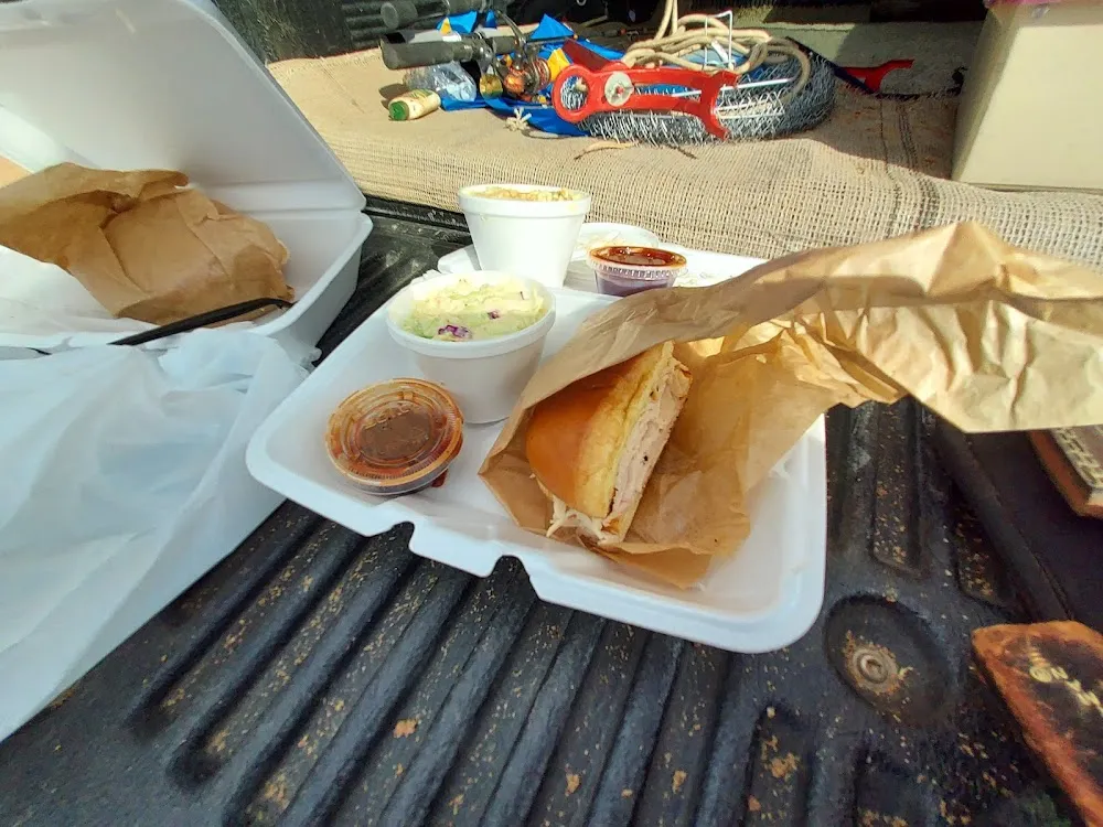 Cold Turkey Sandwich with Potato Salad and Cole Slaw